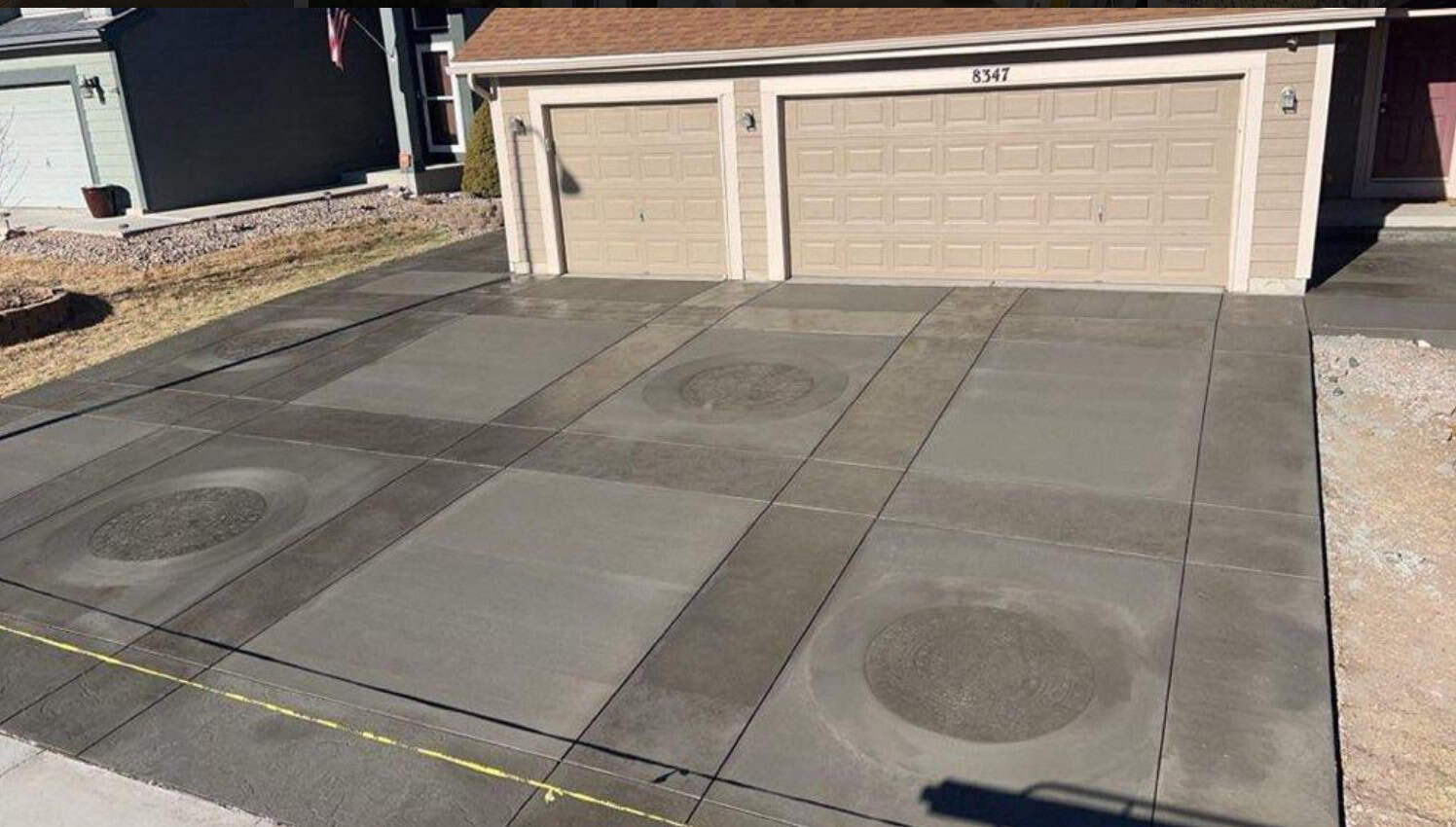 Stamped concrete driveway patterns Colorado Springs - decorative designs