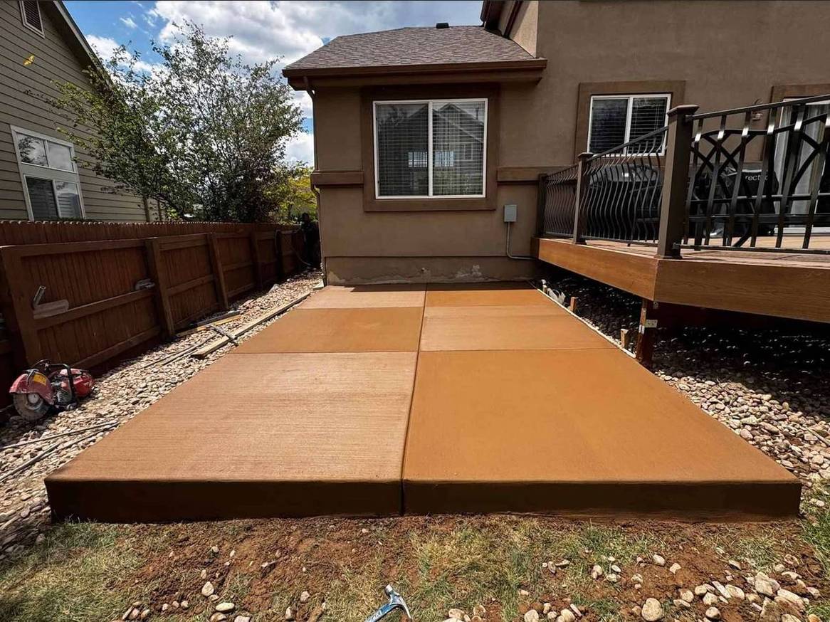 Concrete patio extension Colorado Springs - seamless addition to existing patio