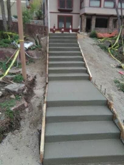Concrete fire pit installation Colorado Springs - backyard fire feature
