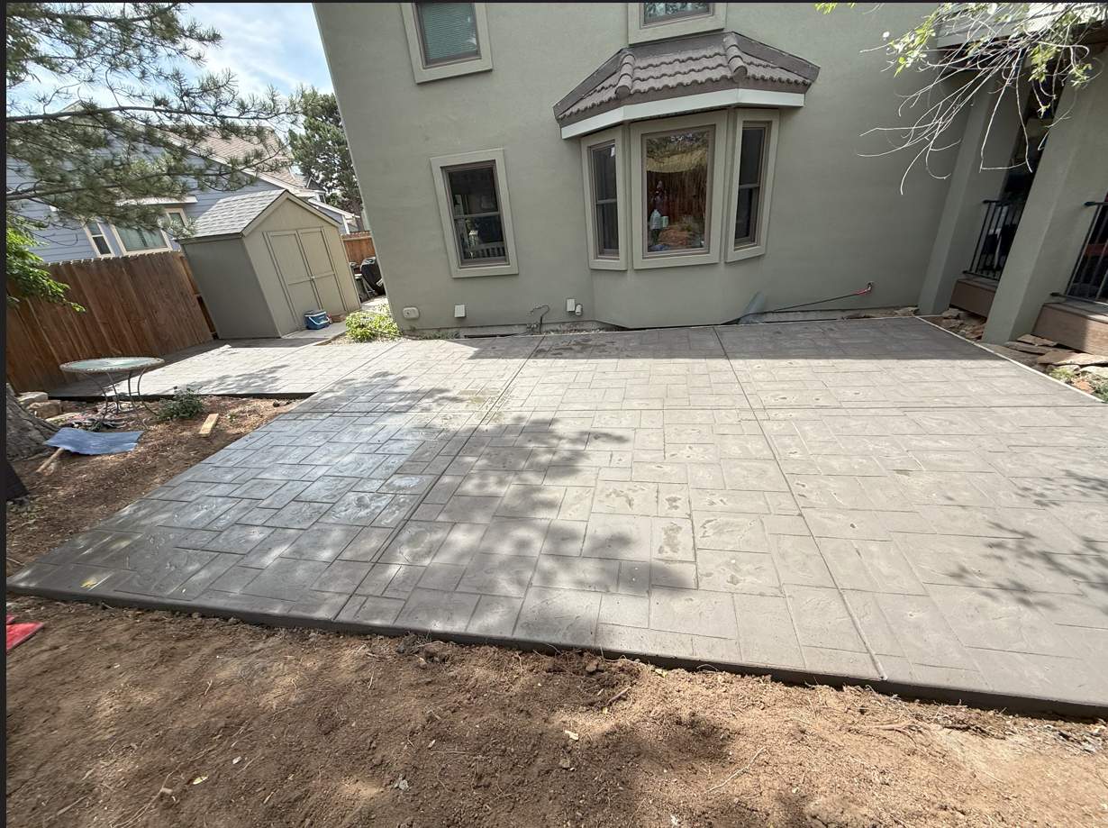 Random stone stamped driveway - natural look