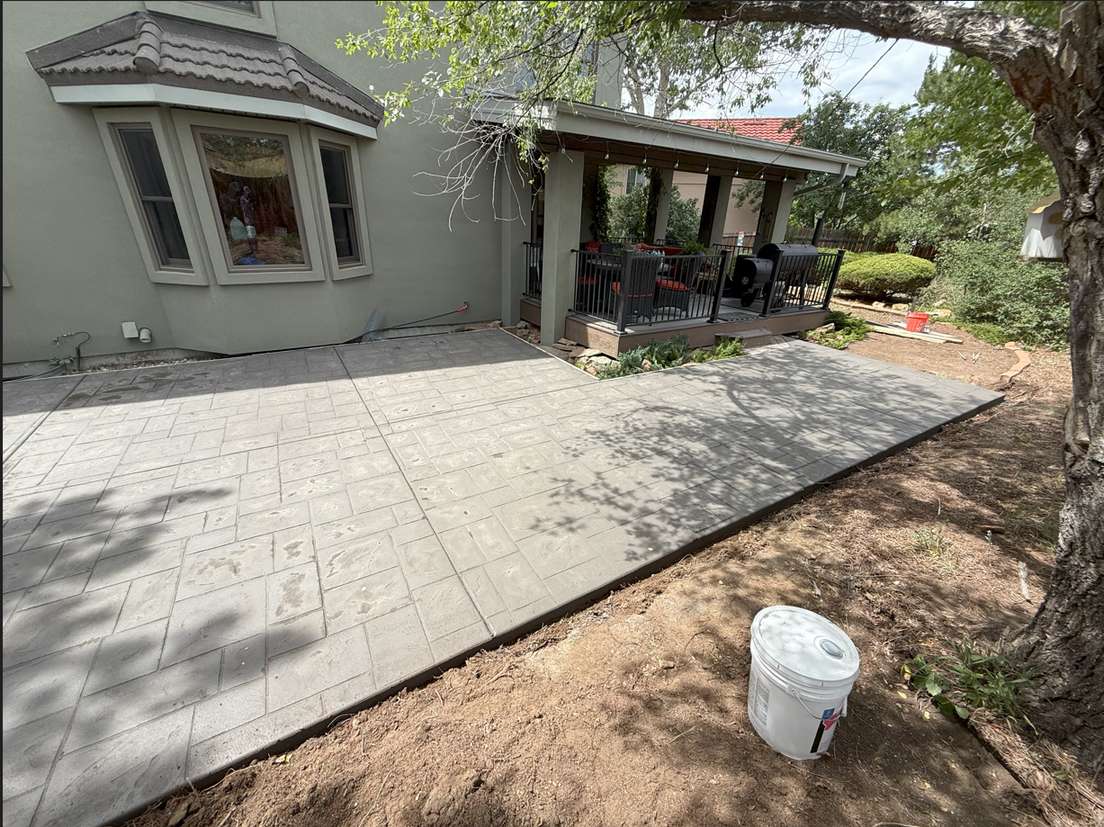 Stamped concrete patio Colorado Springs - decorative outdoor living